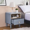 DOMETOUR Modern Wooden Bedside Table with Drawer, Compact Nordic Style Nightstand - 3 of 4