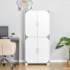 Resenkos Industrial Freestanding Kitchen Pantry Cabinet - 4 Doors & Storage Shelves, White - 4 of 4