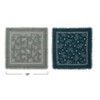 Storied Home 4-Piece Square Linen Printed Napkins with Pine Bough Patterns and Frayed Edges, Teal, Sage and Cream Color - 2 of 2