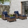 EAGLE PEAK Bistro Table and Chairs, Outdoor Bistro Set, Wicker Swivel Rocking Chairs and Table - 2 of 4