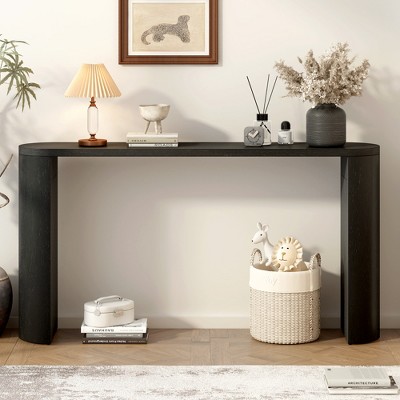 59.6"W Modern Wooden Console Table, Minimalist Entryway Table with Rounded Edges, Narrow Sofa Table for Hallway or Living Room - ModernLuxe
