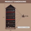 Bookshelf with Adjustable Shelves, 75.9" Tall Wide Bookshelf with Storage, 5 Tiers Open Shelves Bookcase with Triangular Top, Brown - 3 of 4