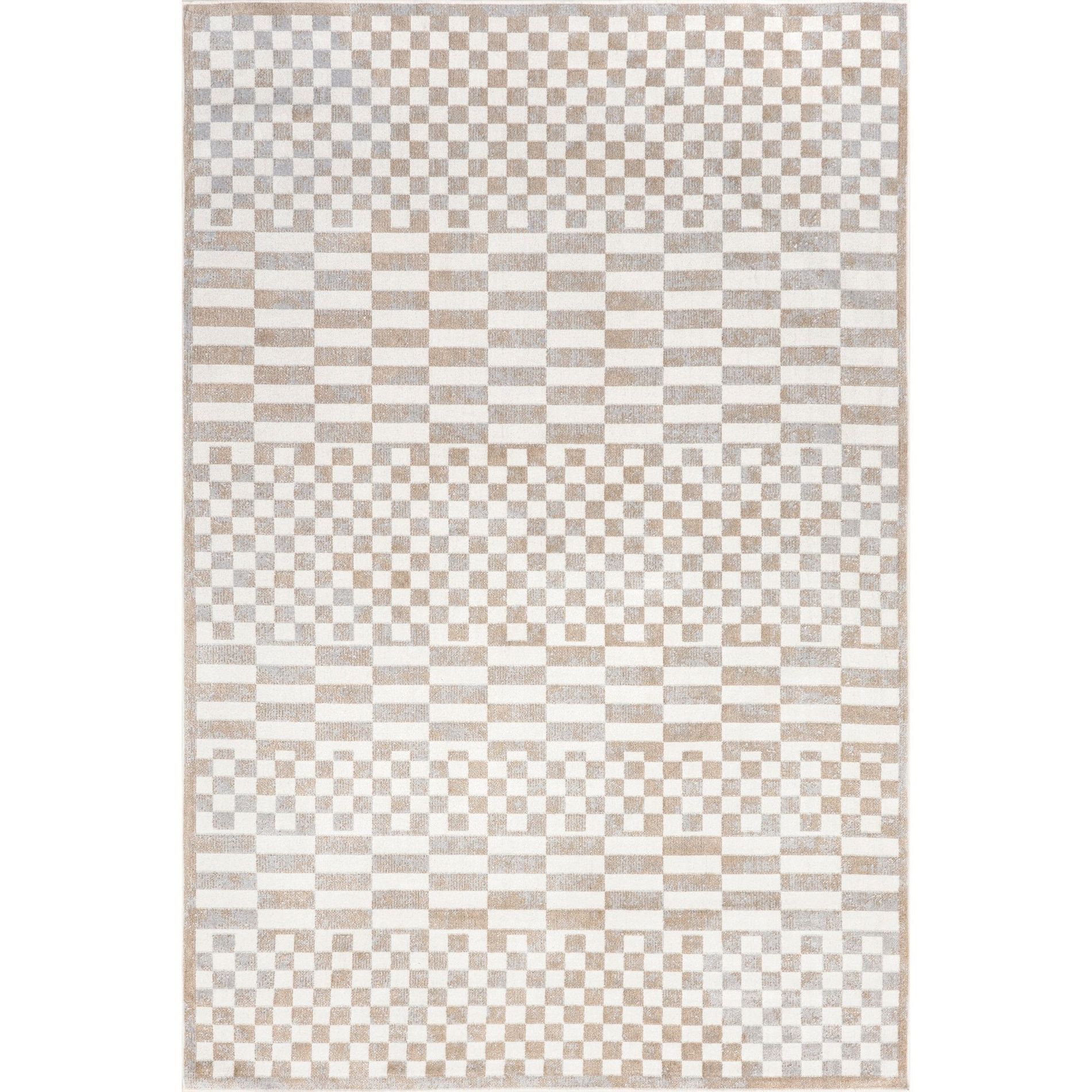 Nuloom Nikita Faded Geometric Pet Friendly Machine Washable Area Rug, 4' x 6', Beige