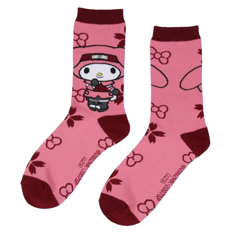 Naruto Shippuden X Hello Kitty And Friends Adult 3-Pack Crew Socks Multicoloured, 3 of 6