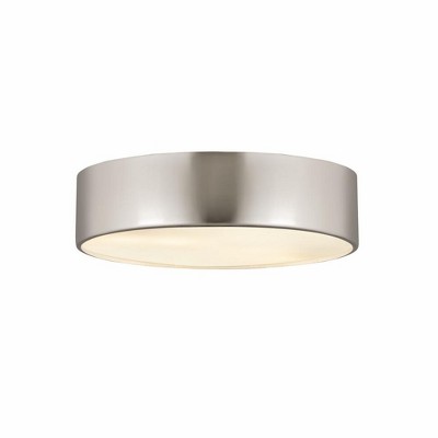Harley 20" Brushed Nickel Steel Drum Flush Mount Ceiling Light