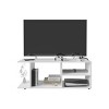 GlasFlength TV Stands and Consoles TV Console Table TV Center TV Stand with Open Storage Shelves for Living Room, White, 13.7"*47.4"*17.8" - 4 of 4