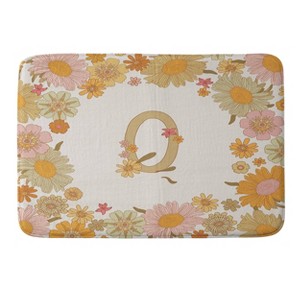 Deny Designs Iveta Abolina Retro Florals 70s Memory Foam Bath Mat Cream - 1 of 4