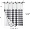 Americanflat 72x75 Hookless Shower Curtain - Gray Plaid Shower Curtain with Sheer Panel, Snap-In Liner, and Grommets - 100% Polyester - 2 of 4