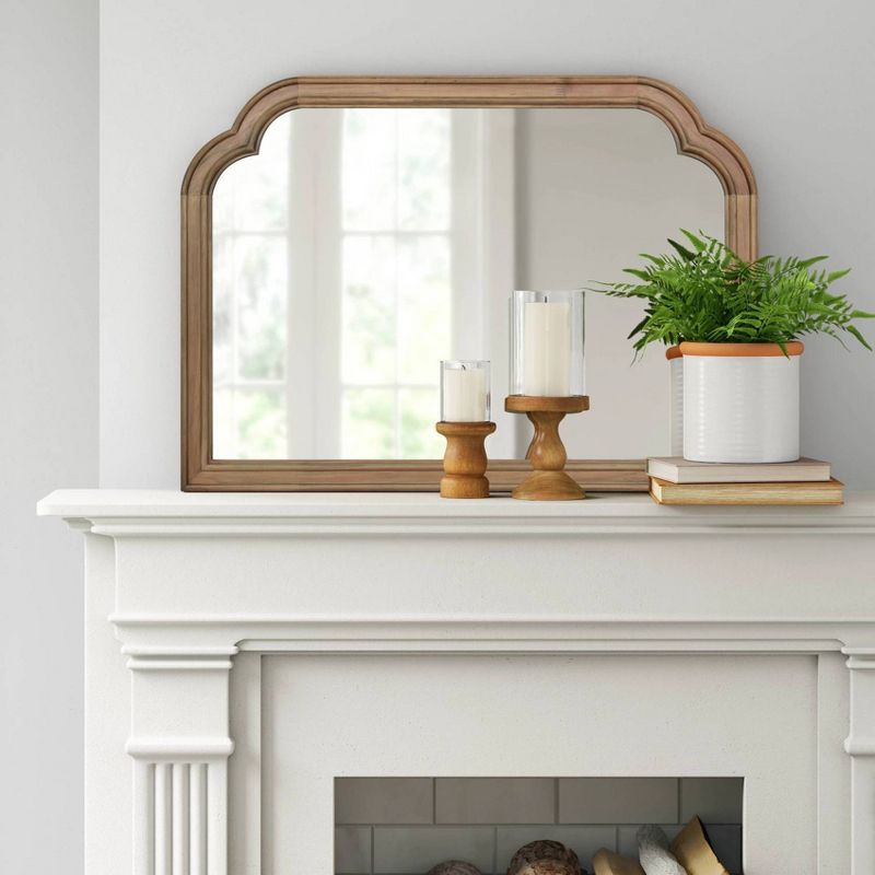 36&#34; x 26&#34; French Country Mantle Wood Mirror Natural - Threshold&#8482;, 2 of 10