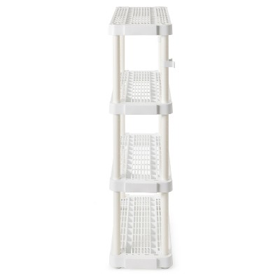Adjustable White Resin 4-Tier Kids Storage Shelf, 32.4" L