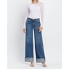 Women's High Rise Cuffed Panel Baggy Wide Jeans - VERVET BY FLYING MONKEY - 2 of 4