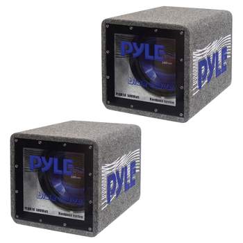 Pyle PLQB10 10 Inch 500 Watt Max Power Vehicle Car Audio Speaker Subwoofer Bandpass Enclosure Box System with Plexiglass Front Window Panel (2 Pack)