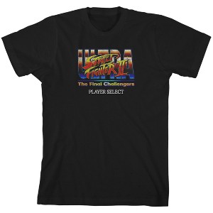 Street Fighter Classic Street Fighter II Player Select Crew Neck Short Sleeve Boy's Black T-shirt - 1 of 4