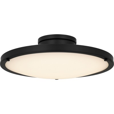Donne Integrated LED Matte Black Semi-Flush Mount with CCT Switch