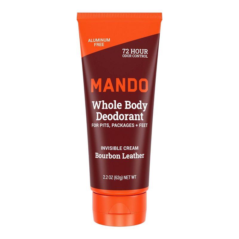 Mando Whole Body Deodorant - Men&#8217;s Aluminum-Free Invisible Cream Deodorant - Bourbon Leather - 2.2oz, 1 of 12