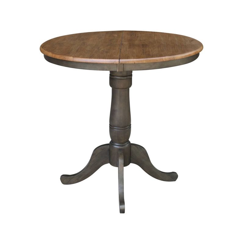 36" Kyle Round Top Table with Leaf Tan/Washed Coal - International Concepts, 3 of 10