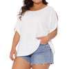 Agnes Orinda Women's Round Neck Cold Shoulder Short Sleeve Summer Casual Blouse - 2 of 4