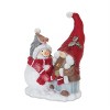 Christmas Gnome Figurines – 7"H & 8"H Snowman & Wheelbarrow Holiday Resin (Set of 2) by Melrose - 3 of 3