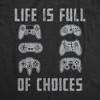 Mens Life Is Full of Choices T Shirt Funny Video Games Joystick Controller Retro Graphic Tee - Crazy Dog Men's T Shirt - 2 of 4
