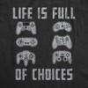 Mens Life Is Full of Choices Tshirt Funny Video Games Joystick Controller Retro Graphic Tee - Crazy Dog Men's T Shirt - 2 of 4