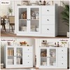 Jojoka Buffet Cabinet with Storage, 43" Modern Sideboard Kitchen Cabinet with Guardrail Design & Adjustable Shelves & 3 Drawers - 2 of 4