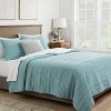 Full/queen Lofty Velvet Quilt Light Teal Blue - Threshold™: Oeko-tex ...