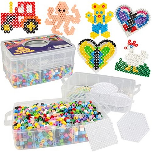 2,000 Piece Xl Giant Biggie Fuse Bead Kit- Immediate Shipping, 3 Xl  Pegboards, 13 Colors, 6 Unique Templates, Ironing Paper And Case- Works  With Perler Beads, Pixel Art Project : Target