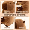 TITQWOP 12" Capybara Stuffed Animal Capybara Plush Toy Clutching a Milk Tea, Ultra Soft Huggable Gift for Kids, Girls, Boys & Milk Tea Lovers - 3 of 4
