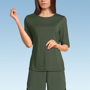 Lands' End Women's SunShade UPF 50 Elbow Sleeve Relaxed Rash Guard - 1 of 3