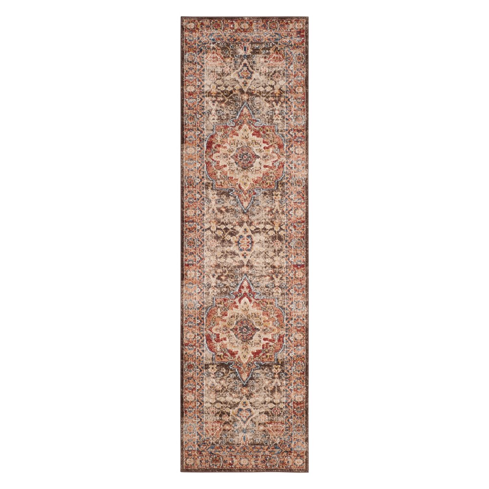 2'3inx6' Mallory Medallion Area Rug Brown/Rust - Safavieh