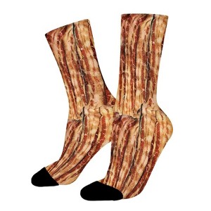 Bacon Women Printed Crew Socks Funny Funky Socks Soft Polyester Novelty Gifts for Artists Men - 1 of 1