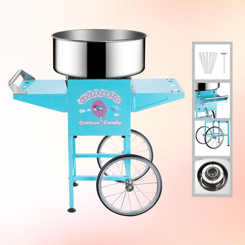 Great Northern Popcorn Portable Flufftastic Cotton Candy Machine and Cart - Light Blue, 3 of 7