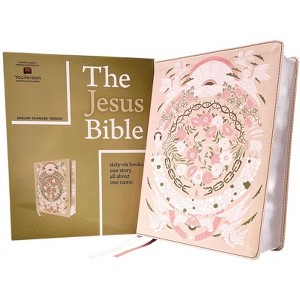 The Jesus Bible Artist Edition, Esv, Leathersoft, Peach Floral - by  Zondervan (Leather Bound) - 1 of 1