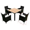 VisioGear Patio Seating Sets, 5 Pieces Patio Seating Sets with Wood Table Top, Outdoor Space Saving Chairs, Black & White, 22.8"*22.8"*34" - 2 of 4