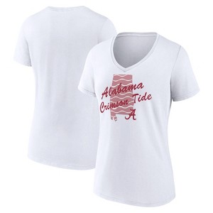 NCAA Alabama Crimson Tide Women's V-Neck White T-Shirt - 1 of 3
