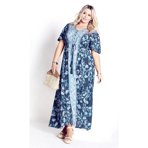 Women's Plus Size Kinsley Maxi Dress - Navy | Aveology : Target