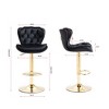 SKRAN Adjustable Swivel Bar Stools Set of 2,Velvet Upholstered with Back Pull Ring and Metal Footrest for  Dining Room and Pub - 3 of 4