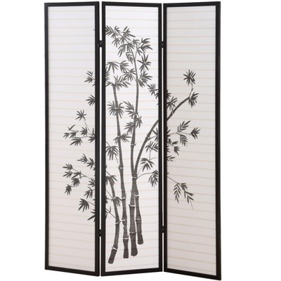 NicBex Room Divider Folding Privacy Screen with Oriental Bamboo Pattern Partition for Home & Office