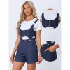 Allegra K Women's Casual Sleeveless Detachable Short Jeans Denim Romper Jumpsuits 2 Piece Set - 2 of 4