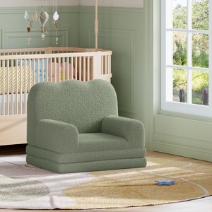 Kids Couch, 2-in-1 Convertible Teddy Fleece Fabric Toddler Sofa Chair, Soft Fold Out Couch Lounge for Kids for Birthday Gift - 1 of 4