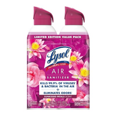 Lysol Air Sanitizing Spray - Sunkissed Petals - 10oz/2pk