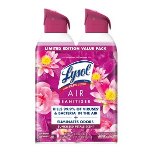 Lysol Air Sanitizing Spray - Sunkissed Petals - 10oz/2pk - 1 of 4