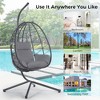 Rattan Swing Egg Chair with Stand and Cushion for Indoor/Outdoor Use - 2 of 4