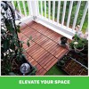 30 PCS Interlocking Deck Tiles Striped Pattern, 12" x 12" Square Acacia Hardwood Outdoor Flooring for Patio, Bancony, Pool Side - 3 of 4