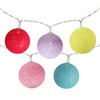 Northlight 10ct Battery Operated Yarn Ball Summer LED String Lights Warm White - 4.5' Clear Wire - 2 of 4