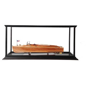 Chris Craft Runabout Wooden Model with Protective Display Case – 15"H Old Modern Handicrafts - 1 of 4
