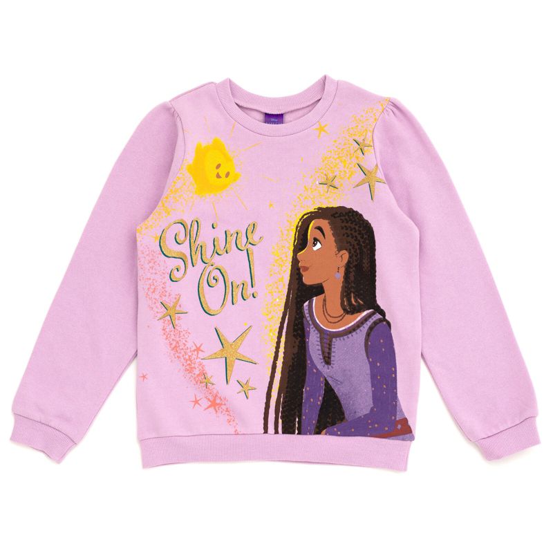 Disney Wish Asha Star Girls Fleece Sweatshirt and Pants Set Toddler to Little Kid, 4 of 8
