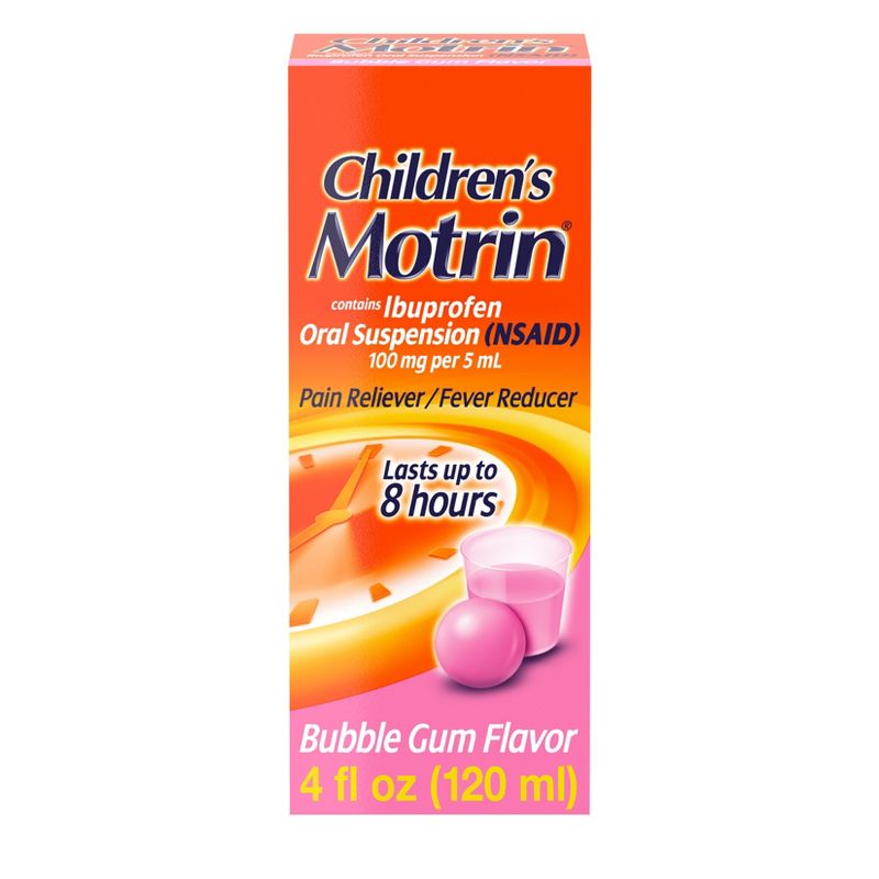 Children's Motrin Pain Reliever/Fever Reducer Liquid - Ibuprofen (NSAID) - Bubble Gum - 4 fl oz, 1 of 11