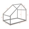 CAVINAS Twin Size Floor Bed Modern House Shaped Wooden Bed Frame with Sloping Roof for Bedroom - 4 of 4