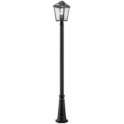 Bayland 3-Bulb Outdoor Aluminum Fixture - Dimmable, Wet Rated, 11" Wide, 114.25" Tall